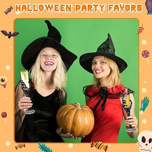 48 Pcs Halloween Champagne Flutes Bulk Plastic Stemware Halloween Skeleton Hand Plastic Goblets Creepy Champagne Flute for Party Decoration