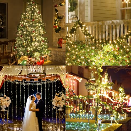 Clear Christmas Lights 25FT 100 Incandescent Bulbs Warm White Mini Lights with White Wire for Christmas Tree
