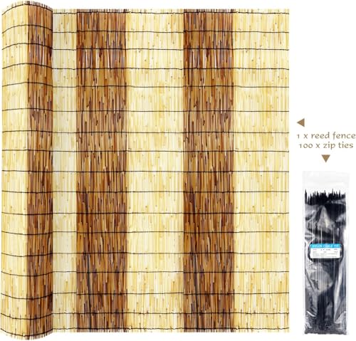Natural Reed Fencing Roll 5.5x16.4FT Privacy Screen for Patio (89.7 sq ft sq ft)