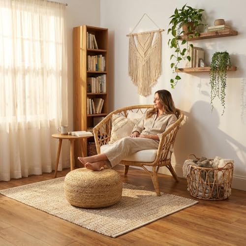 Jute Circular Low Pouf