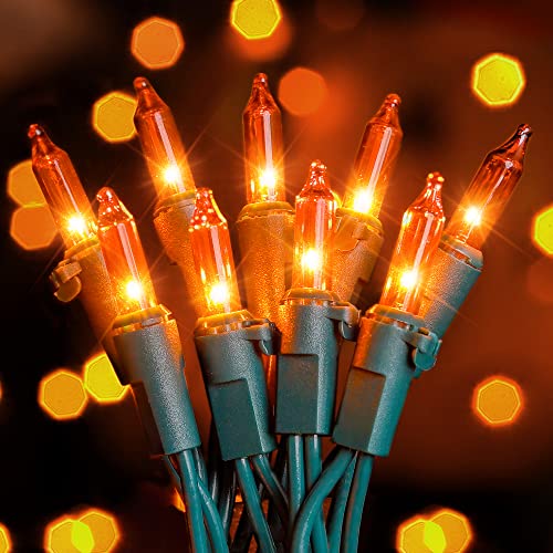 Mini Orange Halloween Lights (100 Count)