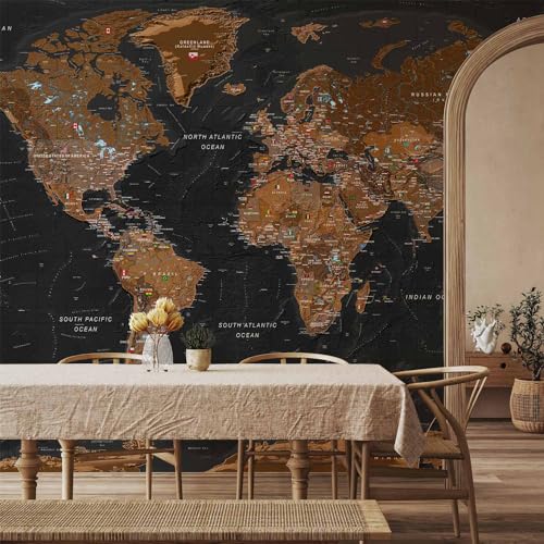 Premium Wall Mural World Map 177x124 in (9 Count)