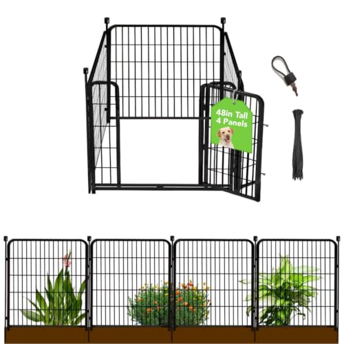 Garden Fence with Gate 48 in (4 Count)