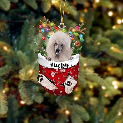 White Standard Poodle Dog Christmas Ornament