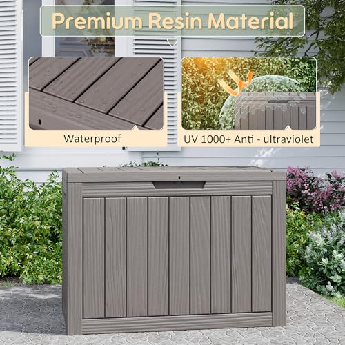 55 Gallon Outdoor Storage Box Waterproof Deck Box for Patio