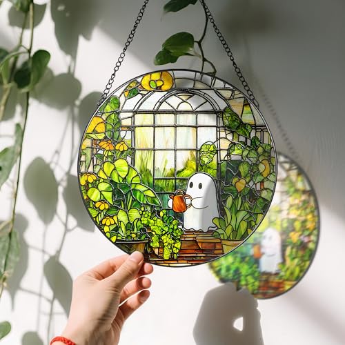 8'' Halloween Ghost Greenhouse Sun Catcher Ornament
