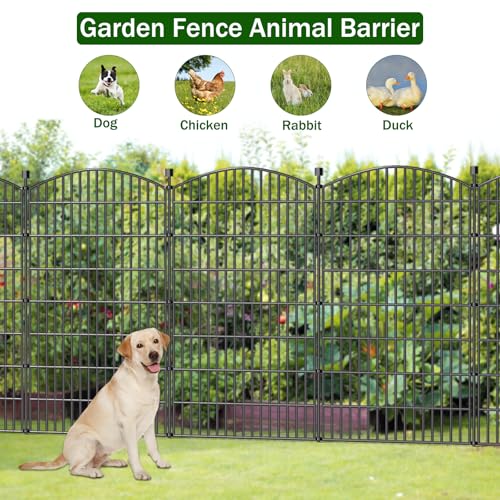 10 Panel No Dig Decorative Garden Fence 48" H x 22.6'L Outdoor Dog Barrier (9.8 Sq Ft)