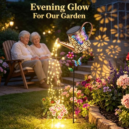 Solar Watering Can Lights Outdoor Garden Decor Gifts for Women Mom Grandma