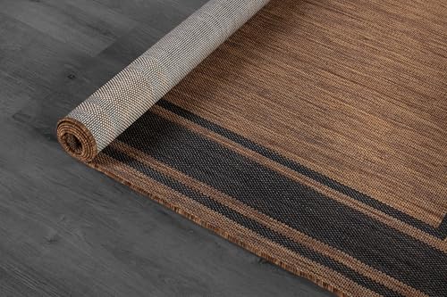 Outdoor Rug 8x10 Modern Bordered Area Rugs for Indoor and Outdoor Patio Deck Porch Garden Waterproof Weather Sun Resistant Washable Outside Carpet (80 Sq Ft)