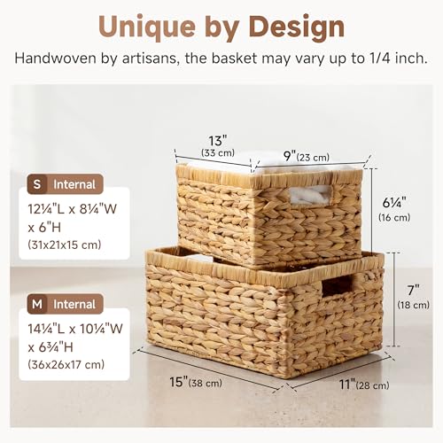 Wicker Storage Baskets for Shelves (2 Count)