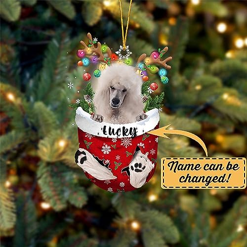 White Standard Poodle Dog Christmas Ornament