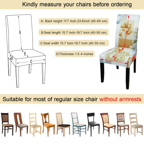 Pattern Chair Covers for Dining Room Set of 4