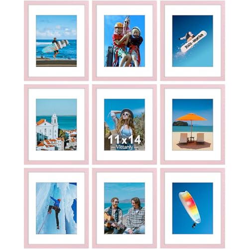 11x14 Picture Frames Set of 9 for Wall Mounting (9 Count)