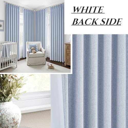 DustyBlue 90 Inch long Darkening Curtains for Kids