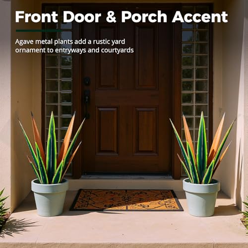 24” Metal Agave Plant Outdoor Decor