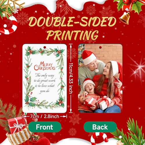 Personalized Christmas Ornaments 2025 Wood Custom Photo Picture Text Christmas Ornament Personalized Ornament Christmas Xmas Tree Decorations for Kids Couples Family Friends