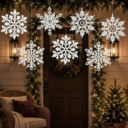 12pcs Large Christmas Snowflakes Decorations (12 Count)