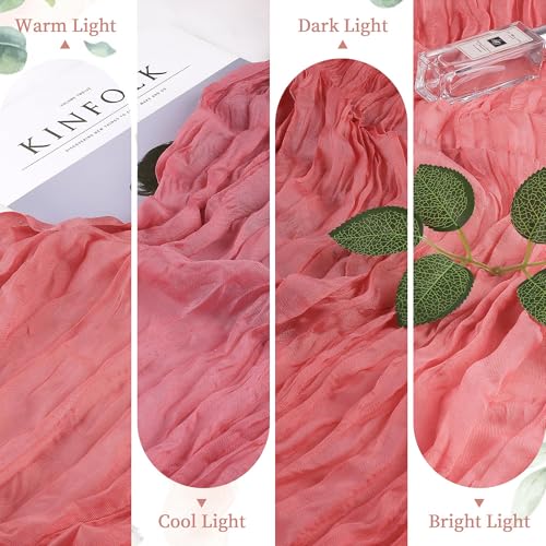12 Pack Rose Cheesecloth Table Runner 35×120Inch Fall Boho Gauze Home Decor (5.28 Ounce)