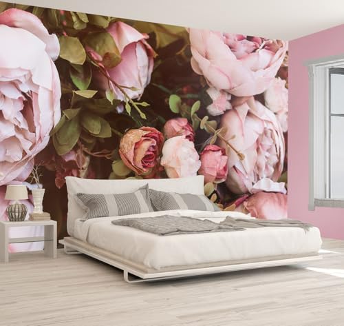 Pink Floral Wallpaper Large Peony Wall Mural Girl's Bedroom Nursery