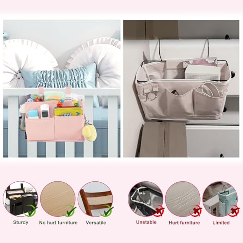 Bedside Caddy Hanging Bed Organizer Storage Bag Pocket for Bunk and Hospital Beds