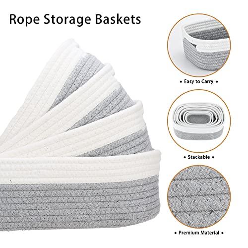 7 Piece Cotton Rope Woven Basket Set