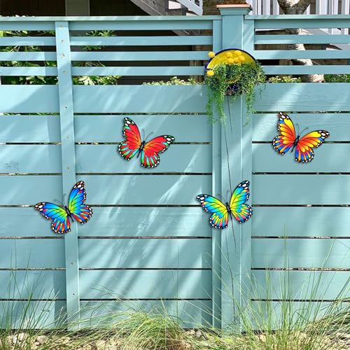 Metal Butterfly Outdoor Wall Decor (4 Count)