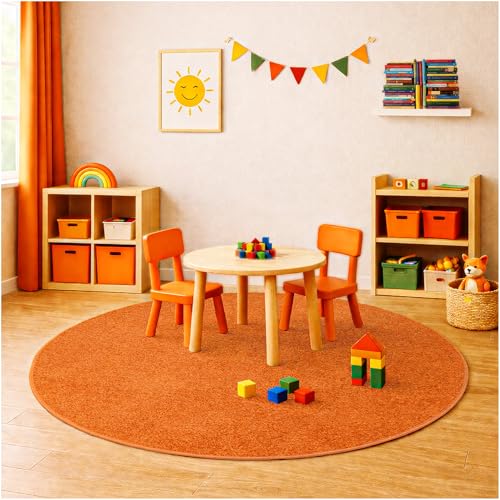 Soft & Colorful 3' Round Kids Classroom Area Rug
