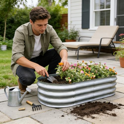 Gardmax Galvanized Raised Garden Bed