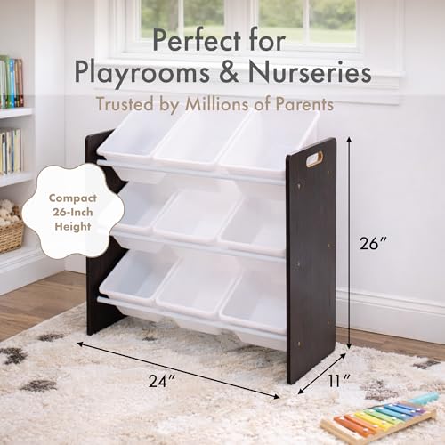 Toy Storage Organizer with 9 Removable Storage Bins for Kids Playroom