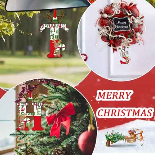 Mtruil 14Pcs Merry Christmas Alphabet Xmas Ornaments Elk Hat Hanging