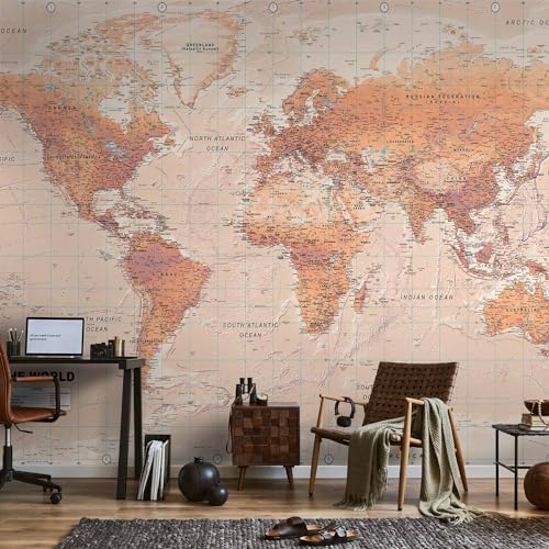 Wall Mural World Map 118x83 in (67.81 Sq Ft)