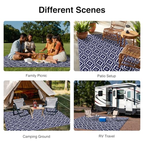 Outdoor Rug 5x8 ft Waterproof Reversible Braided Mat