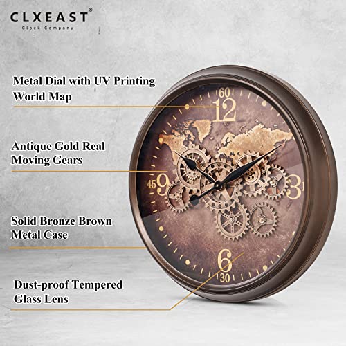 24 Inch Moving Gear Wall Clock for Living Room