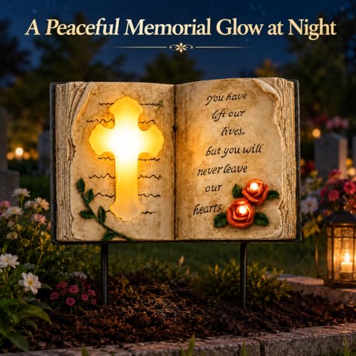Outdoor Solar Memorial Cross Stakes Lights
