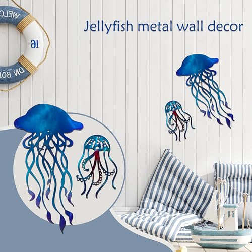 Metal Jellyfish Wall Decor (2 Count)