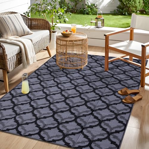 Outdoor Rug 5x8 ft Waterproof Reversible Braided Mat (40 Sq Ft)