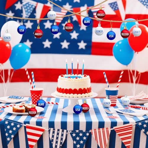24Pcs 4th of July Patriotic Ornaments (24 Count)