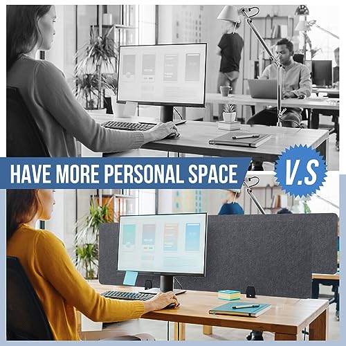 4 Pack Acoustic Desk Divider Soundproof Desk Privacy Panel Freestanding Partitions Sound Absorbing Divider for Office Reduce Noise and Visual Distractions 47.3" x 16"
