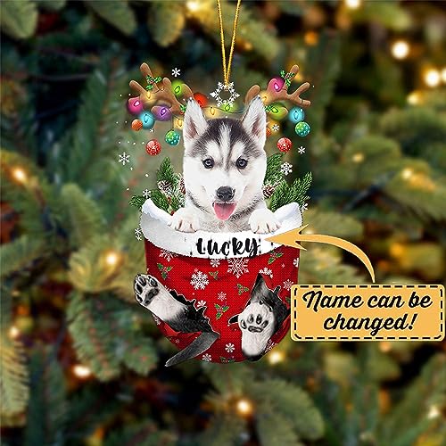 Husky 2 Dog Christmas Ornament