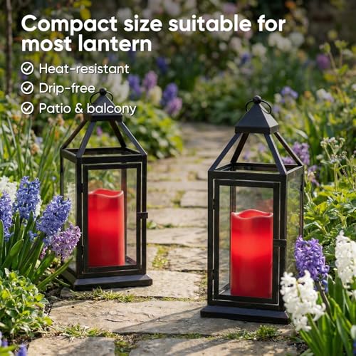 3"x6" Red Flameless Candles with Remote (2 Count)