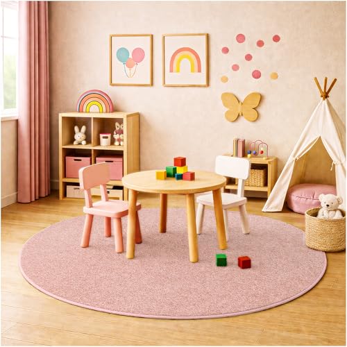 Soft & Colorful 5' Round Kids Classroom Area Rug