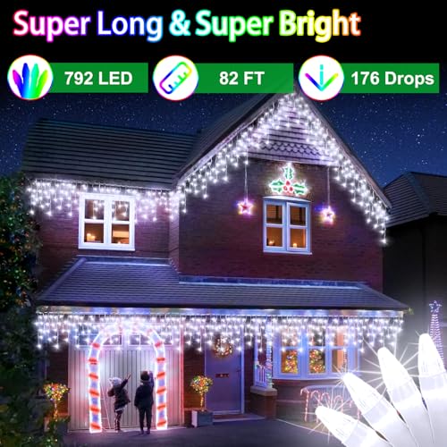 82ft 792 LED 176 Drops Christmas Lights