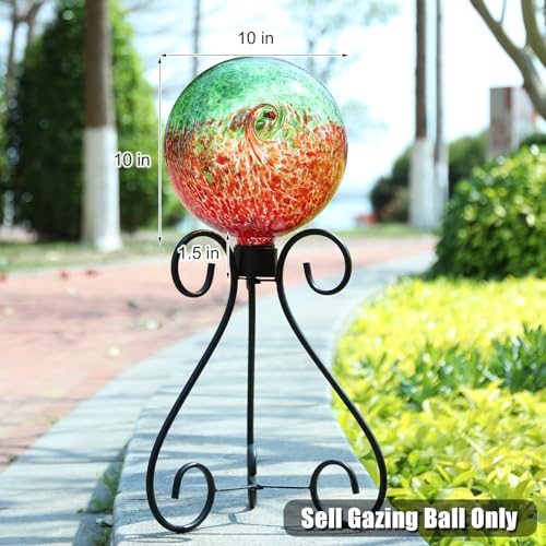 Gazing Ball Glass Gazing Balls Garden Globe Outdoor Decor 10" Red