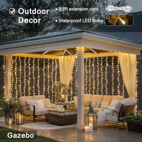 300 LED Remote Control Curtain Lights (9.84 Foot)