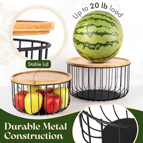 Fruit Basket for Kitchen Counter Set of 3 (3 Count)