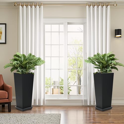 Set of 2 Tall Planters for Outdoor Plants (2 Count)