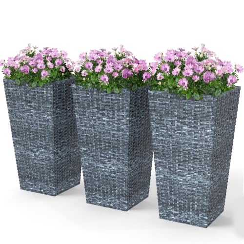 24 in Taper Tall Planters for Outdoor Plants Set of 3 (3 Count)