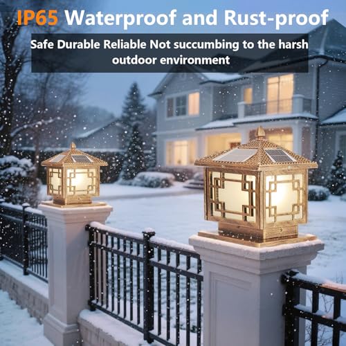 Solar Post Lights Outdoor Waterproof Gate Post Mount Lights with Solar LED
