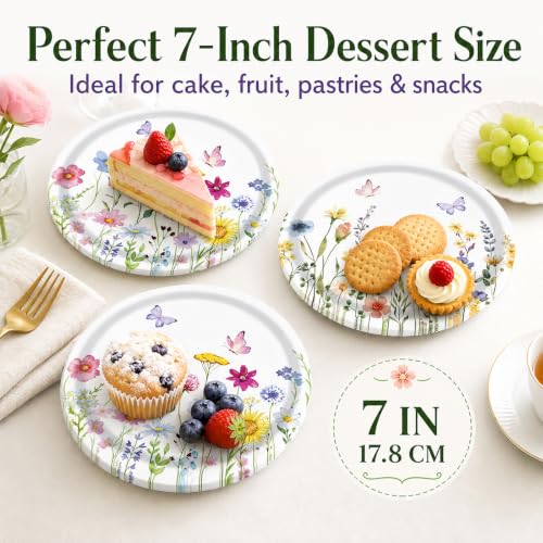 48 Pcs Wildflower Paper Plates (48 Count)