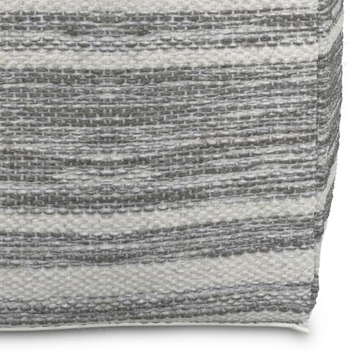 Carina Contemporary Square Woven Pouf in Black Melange